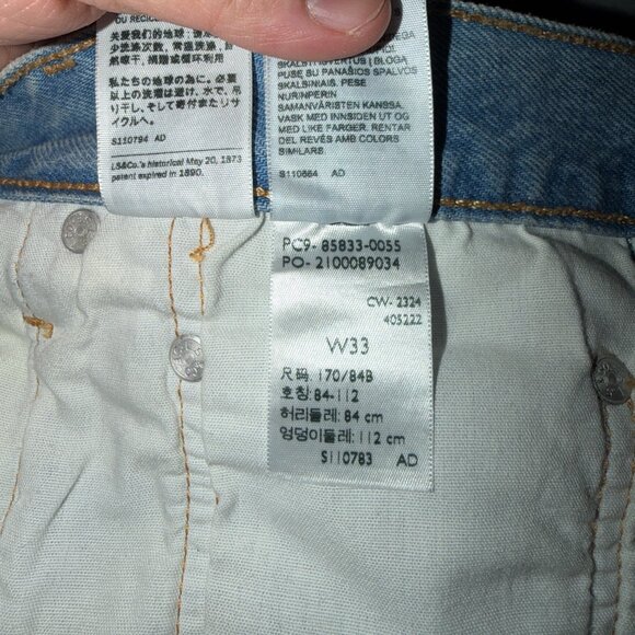 Levi's 501 Original Fit High Rise Mid-Thigh Shorts - Medium Wash W33 - Picture 4 of 4